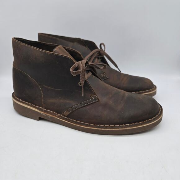Clarks Men's Bushacre 2 Suede Leather Chukka Desert Ankle Boots Brown Size 11 - Picture 1 of 8